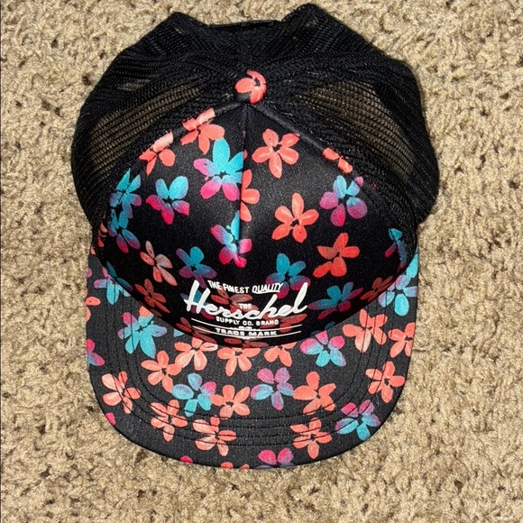 Herschel Supply Company Black and Pink Hat with chew marks on the back - Picture 4 of 5